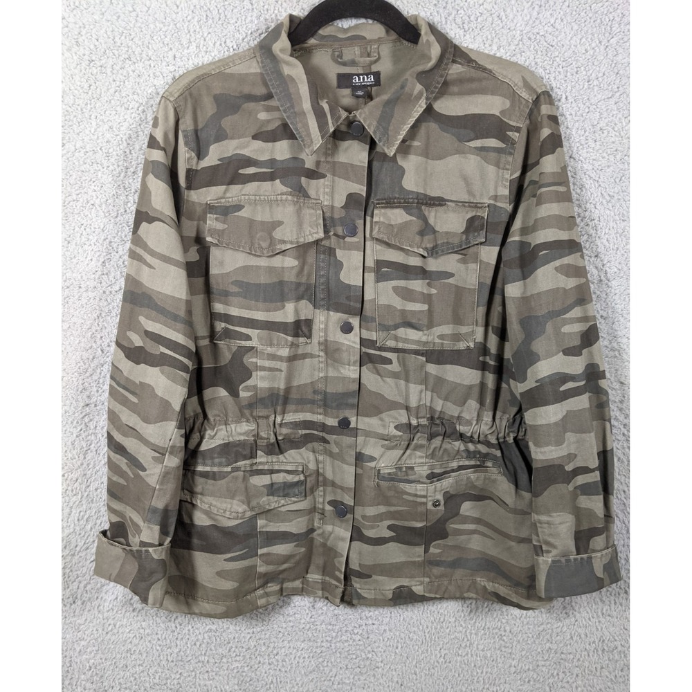 a.n.a. Utility Jacket Women XL Green Camo Military Chic Gorpcore 90s Grunge